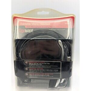 Gigaware Foldable Mono Headset 43-216 w/ Microphone & Carry Pouch NEW SEALED